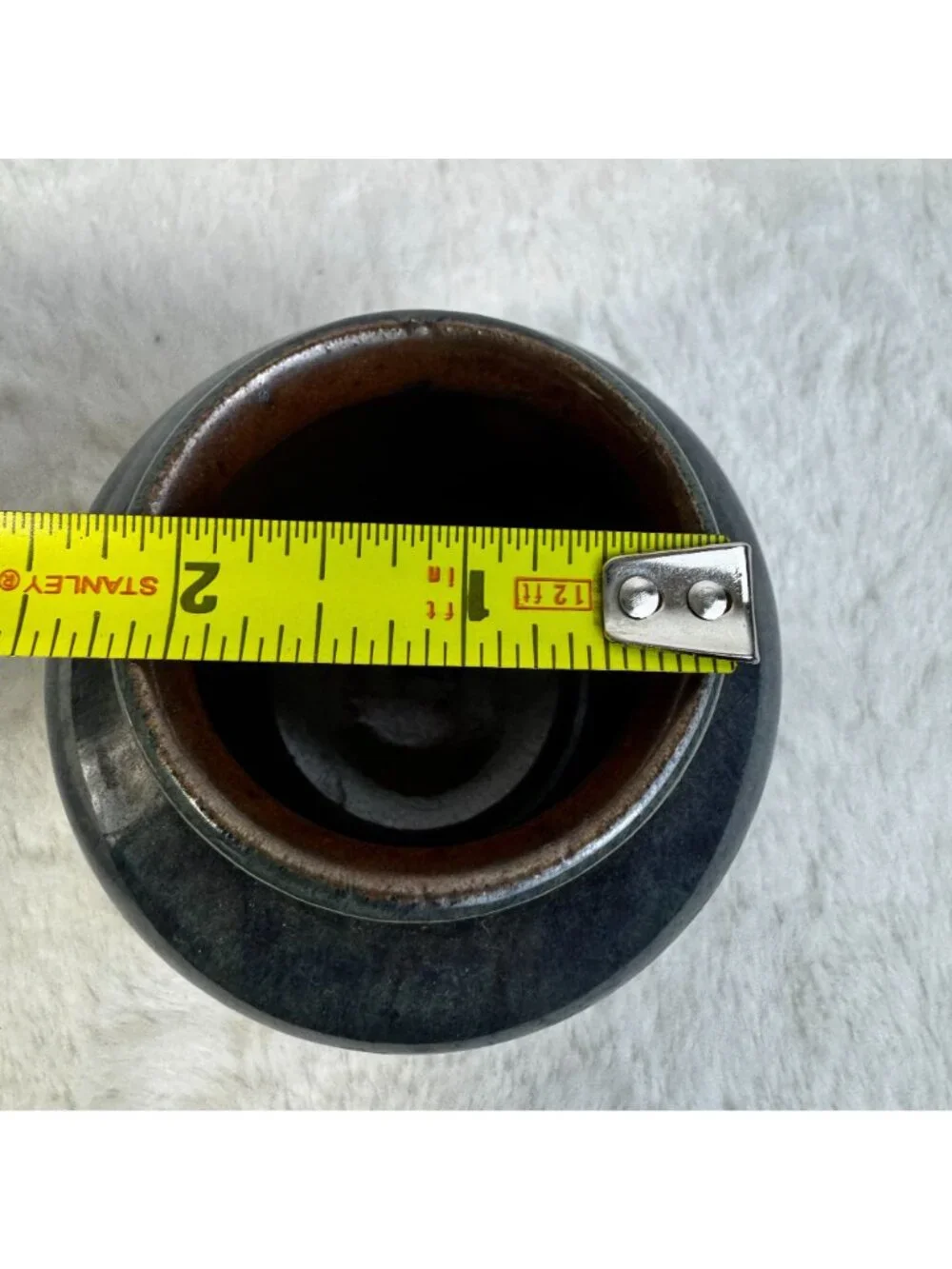 Handcrafted Glazed Ceramic Vase With Earthy Tones & Abstract Design